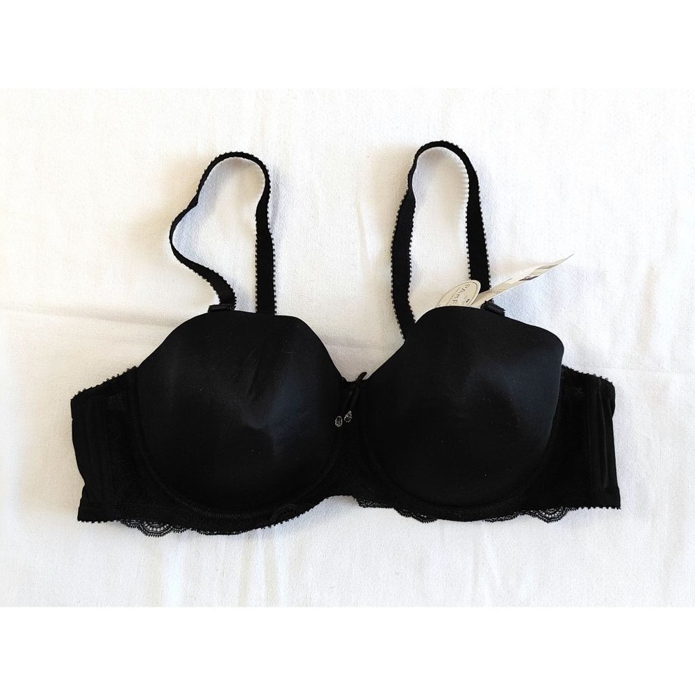 PARFAIT 61129 Women's Deep Plunge Molded Bra Size  44C Black Underwired NEW